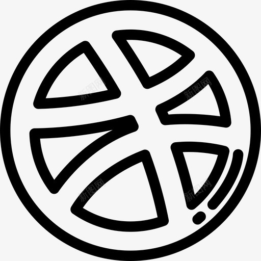 DribbleSocialMedia8线性图标svg_新图网 https://ixintu.com Dribble SocialMedia8 线性