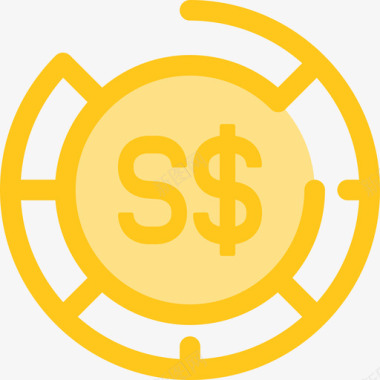 新加坡元货币元素5黄色图标图标