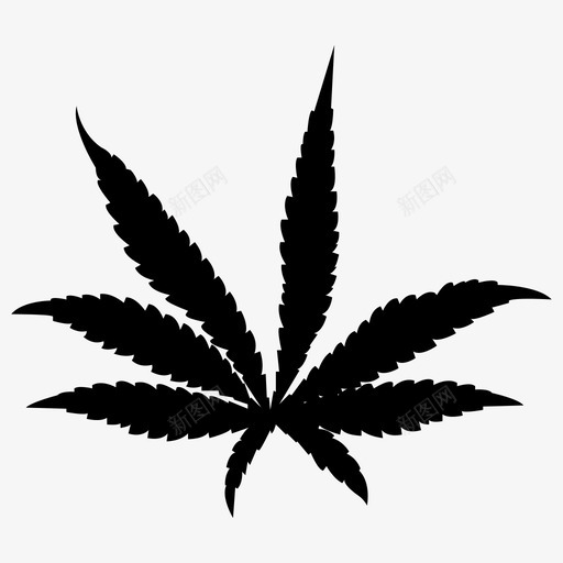大麻大麻叶开花药草图标svg_新图网 https://ixintu.com 休闲药物 大麻 大麻叶 大麻叶实心图标 开花药草