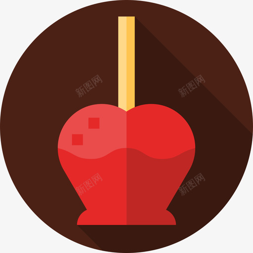 焦糖苹果糖果扁平图标svg_新图网 https://ixintu.com 扁平 焦糖苹果 糖果