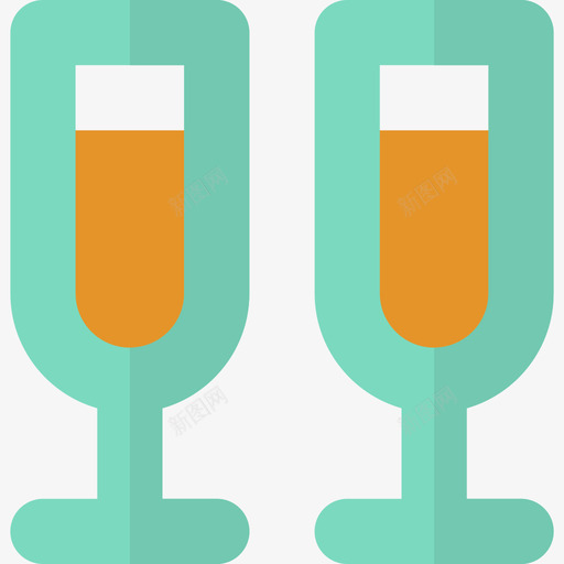 香槟酒杯生日派对14扁平图标svg_新图网 https://ixintu.com 扁平 生日派对14 香槟酒杯