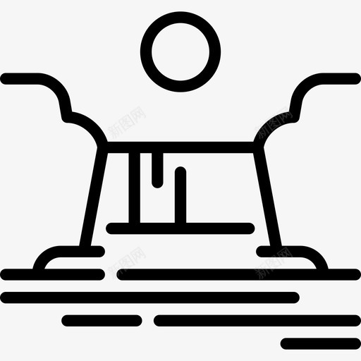 冰川景观20线性图标svg_新图网 https://ixintu.com 冰川 景观20 线性