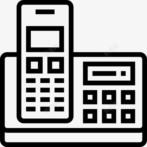 电话办公室要素5直线图标svg_新图网 https://ixintu.com 办公室要素5 电话 直线