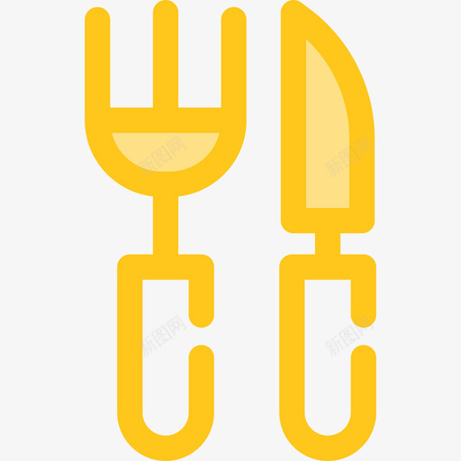 餐具食品和餐厅7黄色图标svg_新图网 https://ixintu.com 食品和餐厅7 餐具 黄色