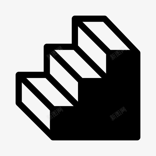 楼梯建筑攀爬图标svg_新图网 https://ixintu.com 上楼 台阶 建筑 攀爬 楼梯