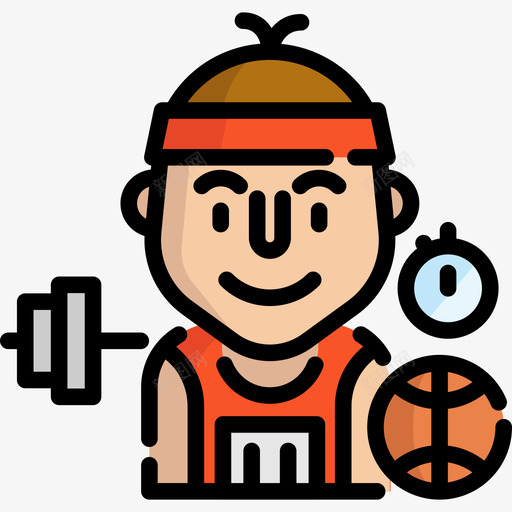 运动员职业和工作3线性颜色图标svg_新图网 https://ixintu.com 线性颜色 职业和工作3 运动员