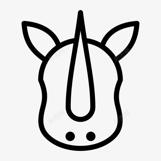 犀牛动物动物园图标svg_新图网 https://ixintu.com 动物 动物园 犀牛