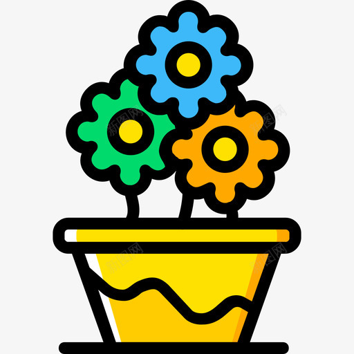 花花园2黄色图标svg_新图网 https://ixintu.com 花 花园2 黄色