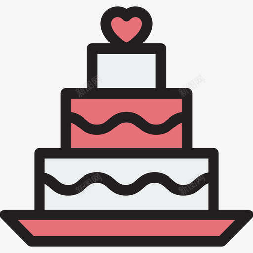婚礼假日线性颜色图标svg_新图网 https://ixintu.com 假日 婚礼 线性颜色