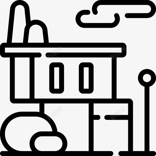 现代住宅景观21线性图标svg_新图网 https://ixintu.com 景观21 现代住宅 线性