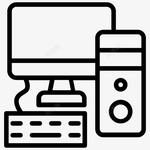 台式电脑操作系统个人电脑图标svg_新图网 https://ixintu.com 个人电脑 台式电脑 操作系统 社交媒体线图标