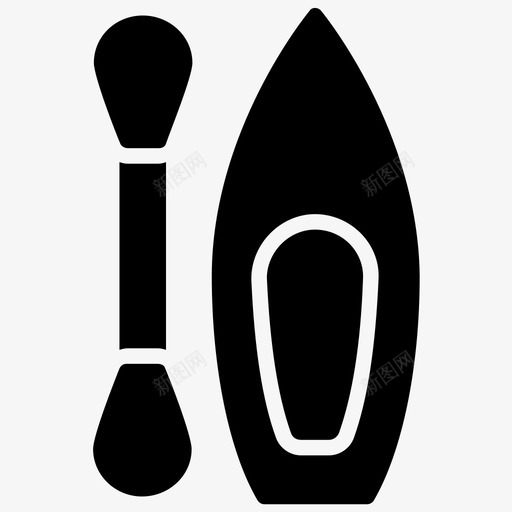 皮划艇小船带桨独木舟图标svg_新图网 https://ixintu.com 小船 带桨独木舟 爱好和兴趣字形图标 皮划艇
