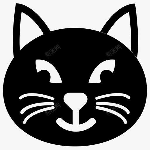 可爱的猫卡通动物卡通猫图标svg_新图网 https://ixintu.com 卡通动物 卡通猫 可爱的猫 可爱的猫脸字形图标 猫脸 猫表情