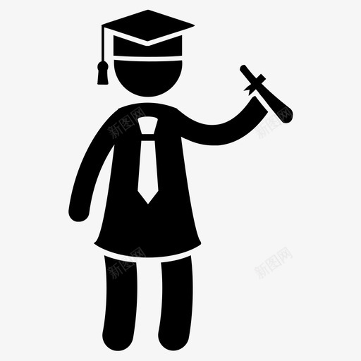 研究生学生证书学生成功图标svg_新图网 https://ixintu.com 大学学位 学校标志 学生成功 学生证书 研究生