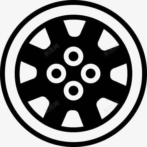 合金车轮汽车零件4填充图标svg_新图网 https://ixintu.com 合金车轮 填充 汽车零件4