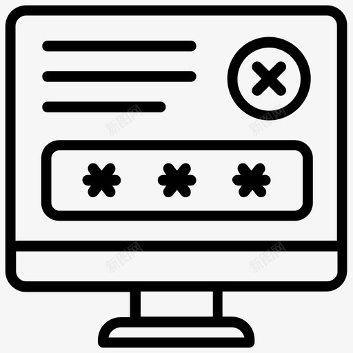 错误密码拒绝访问无效密码图标svg_新图网 https://ixintu.com 互联网安全线图标 拒绝访问 无效pin 无效密码 错误密码