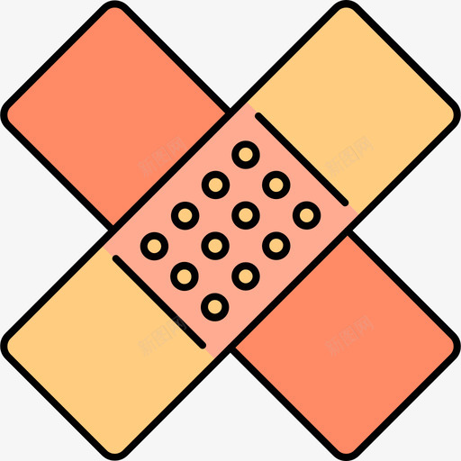 创可贴医用14彩色128px图标svg_新图网 https://ixintu.com 创可贴 医用14 彩色128px