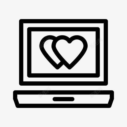 爱笔记本上网浪漫图标svg_新图网 https://ixintu.com 上网 浪漫 爱和浪漫 爱笔记本