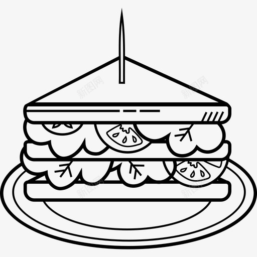 三明治4号餐厅手工制作图标svg_新图网 https://ixintu.com 4号餐厅 三明治 手工制作
