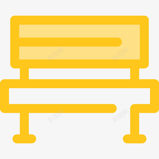 长凳城市10号黄色图标svg_新图网 https://ixintu.com 城市10号 长凳 黄色