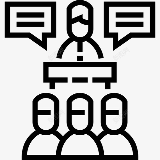 会议团队合作和组织3直线型图标svg_新图网 https://ixintu.com 会议 团队合作和组织3 直线型