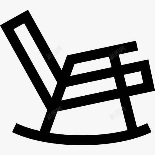 摇椅家具14直线型图标svg_新图网 https://ixintu.com 家具14 摇椅 直线型