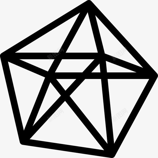 十二面体形状6线形图标svg_新图网 https://ixintu.com 十二面体 形状6 线形