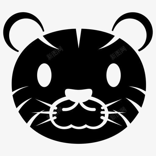 老虎脸可爱的老虎老虎表情图标svg_新图网 https://ixintu.com 可爱的老虎 可爱的老虎字形图标 老虎脸 老虎表情