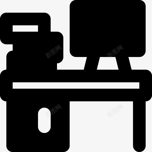 办公桌25号办公室实心图标svg_新图网 https://ixintu.com 25号办公室 办公桌 实心