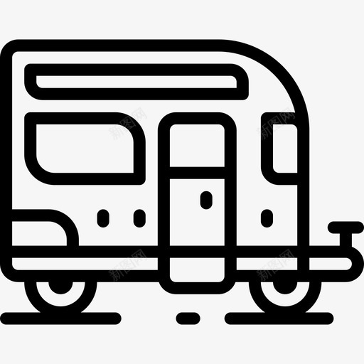 房车户外活动3直线型图标svg_新图网 https://ixintu.com 户外活动3 房车 直线型