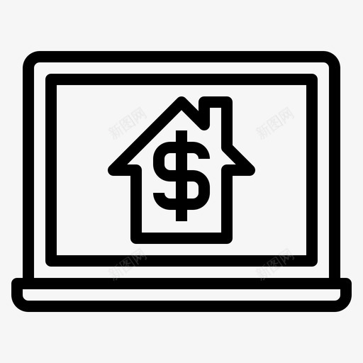 网络营销房地产网站图标svg_新图网 https://ixintu.com 房地产 房屋广告 网站 网络营销