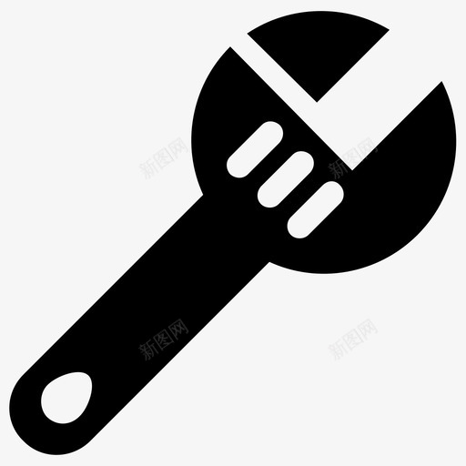 扳手活动扳手仪器图标svg_新图网 https://ixintu.com 仪器 扳手 汽车车间符号图标 活动扳手 维修工具
