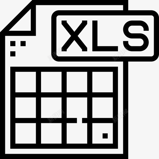Xls文件类型3线性图标svg_新图网 https://ixintu.com Xls 文件类型3 线性