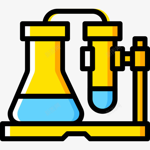 试管科学9号黄色图标svg_新图网 https://ixintu.com 科学9号 试管 黄色