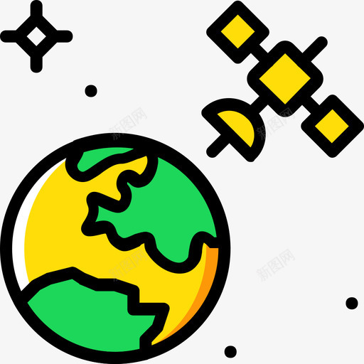 卫星太空13黄色图标svg_新图网 https://ixintu.com 卫星 太空13 黄色