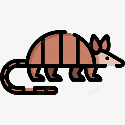 犰狳动物29线形颜色图标svg_新图网 https://ixintu.com 动物29 犰狳 线形颜色