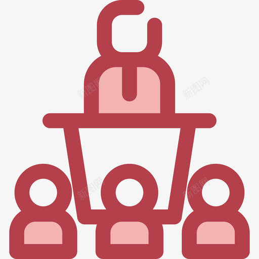 会议员工组织4红色图标svg_新图网 https://ixintu.com 会议 员工组织4 红色