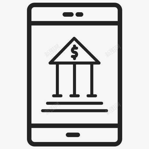 手机银行手机图标svg_新图网 https://ixintu.com 手机 手机银行