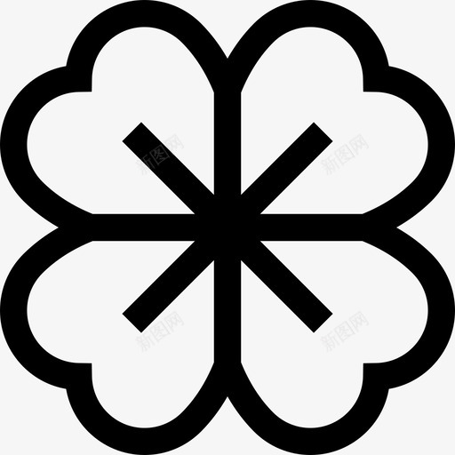 三叶草圣帕特里克第7天直线型图标svg_新图网 https://ixintu.com 三叶草 圣帕特里克第7天 直线型