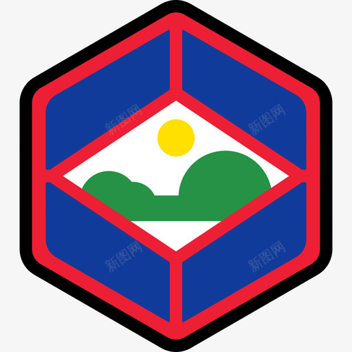 圣尤斯特修斯旗帜系列5六边形图标svg_新图网 https://ixintu.com 六边形 圣尤斯特修斯 旗帜系列5
