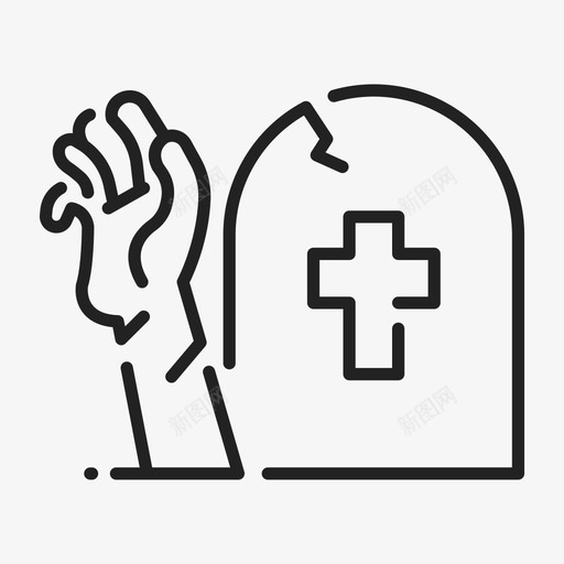 升坟万圣节手图标svg_新图网 https://ixintu.com 万圣节 僵尸 升坟 手