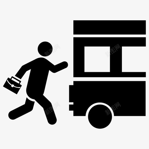 冲公车人跑错车图标svg_新图网 https://ixintu.com 人跑 公共交通 冲公车 员工冲 城市字形图标 错车