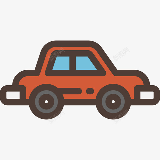 汽车城市元素4线条颜色图标svg_新图网 https://ixintu.com 城市元素4 汽车 线条颜色