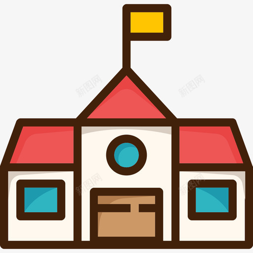 学校学校8颜色图标svg_新图网 https://ixintu.com 学校 学校8 颜色