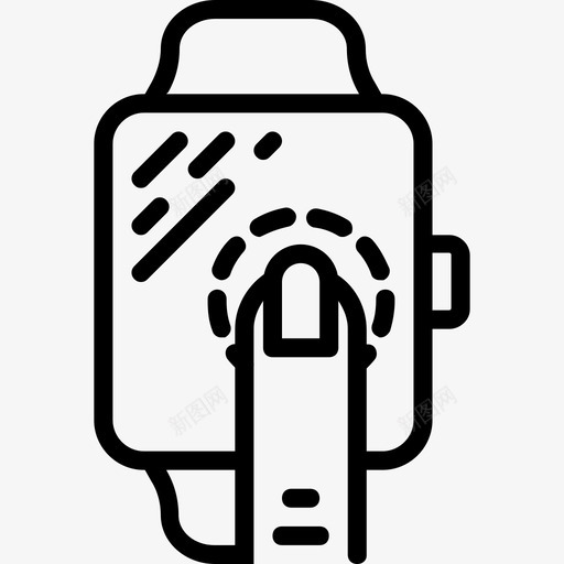 智能手表手势5线性图标svg_新图网 https://ixintu.com 手势5 智能手表 线性
