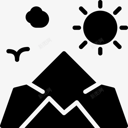 山风景29填充图标svg_新图网 https://ixintu.com 填充 山 风景29