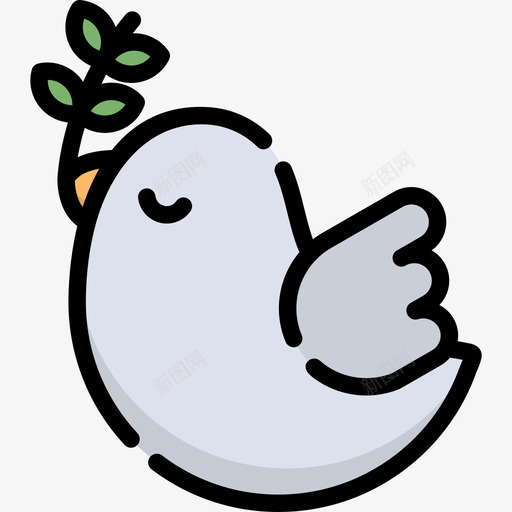 鸽子复活节14线形颜色图标svg_新图网 https://ixintu.com 复活节14 线形颜色 鸽子