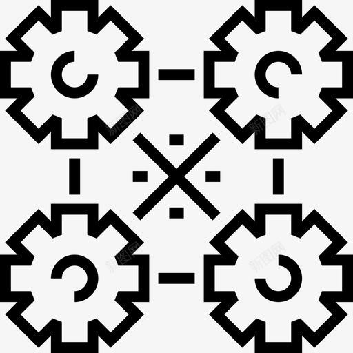 过程团队合作和组织3直线型图标svg_新图网 https://ixintu.com 团队合作和组织3 直线型 过程