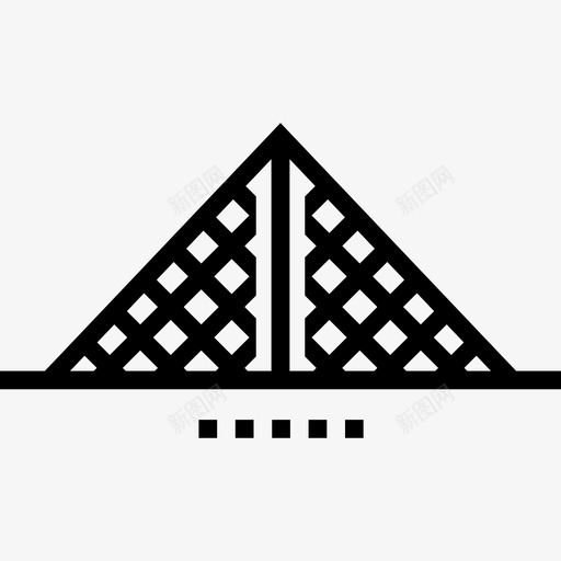 卢浮宫金字塔地标10直线形图标svg_新图网 https://ixintu.com 卢浮宫金字塔 地标10 直线形
