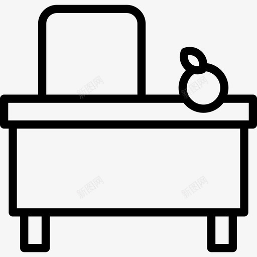 书桌学校3直线图标svg_新图网 https://ixintu.com 书桌 学校3 直线